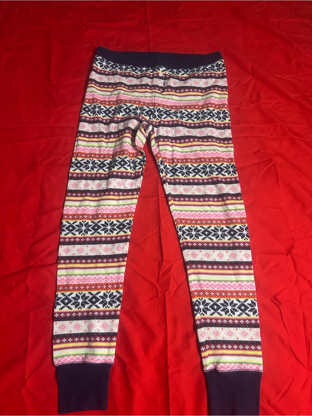 Women’s Cozy Fair Isle Leggings - Pink Multicolor